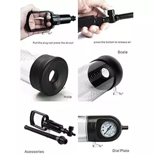 GMGJQR Pressure Display Male Massage Penis Enlargement Pumps Cock Extender Device Vacuum Dick Pump Sex Toys for Men Penis Pump D