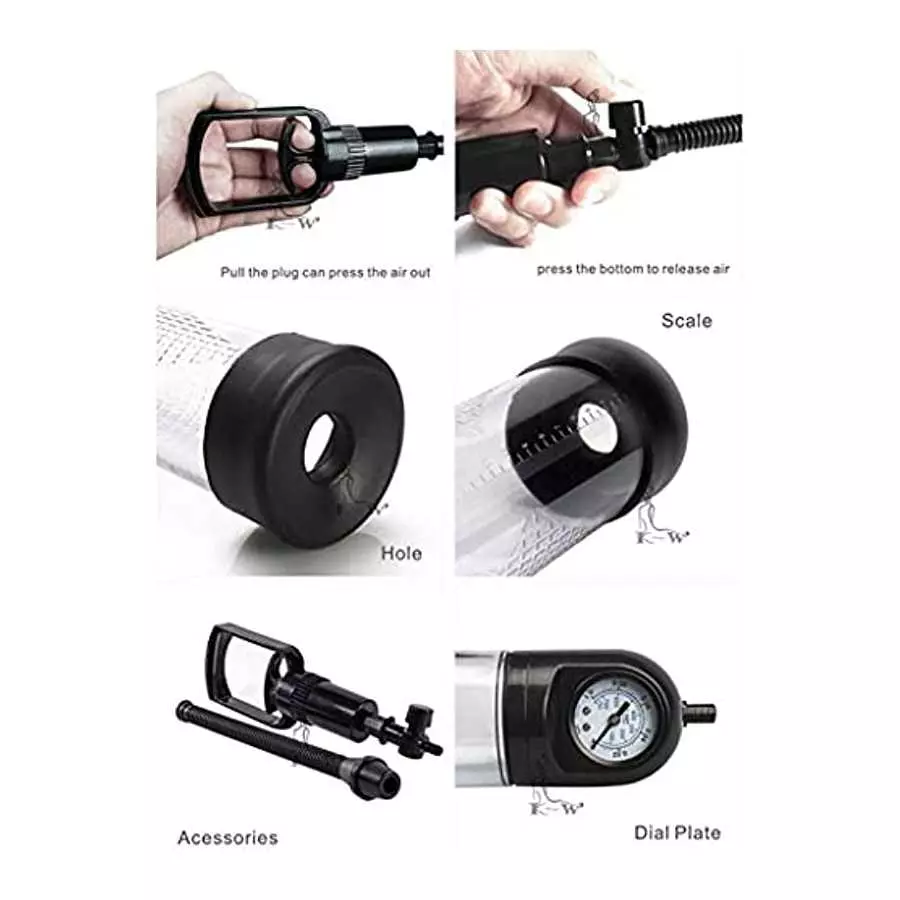 GMGJQR Pressure Display Male Massage Penis Enlargement Pumps Cock Extender Device Vacuum Dick Pump Sex Toys for Men Penis Pump D