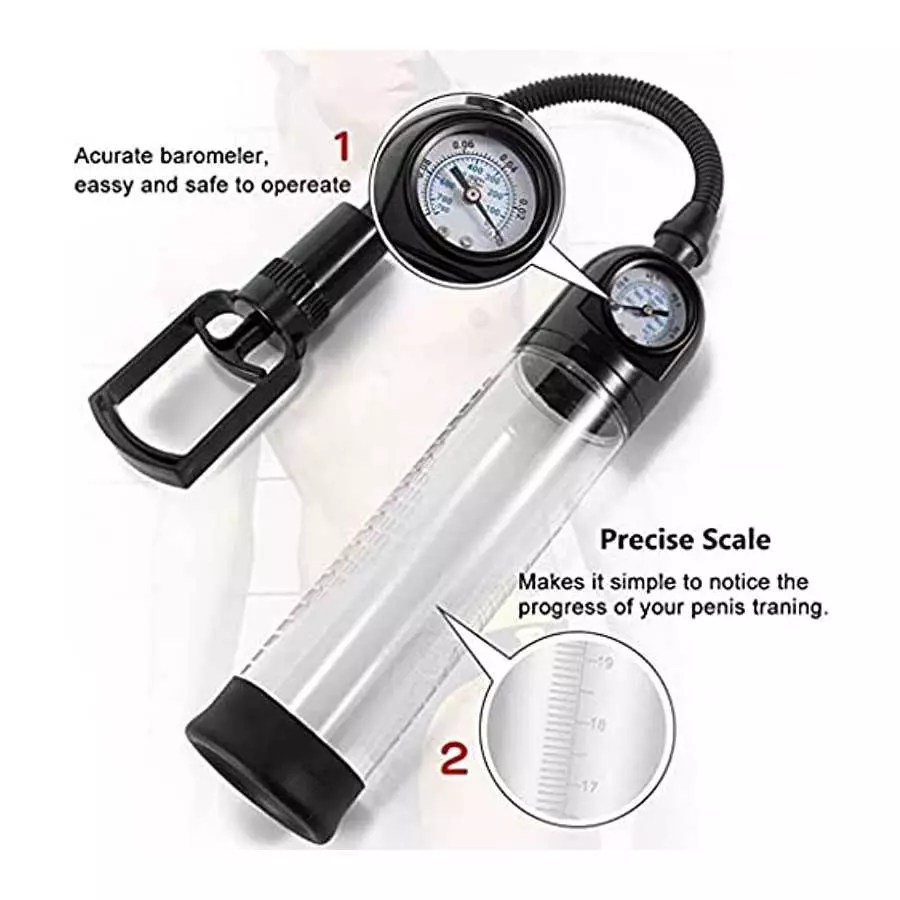 GMGJQR Pressure Display Male Massage Penis Enlargement Pumps Cock Extender Device Vacuum Dick Pump Sex Toys for Men Penis Pump D