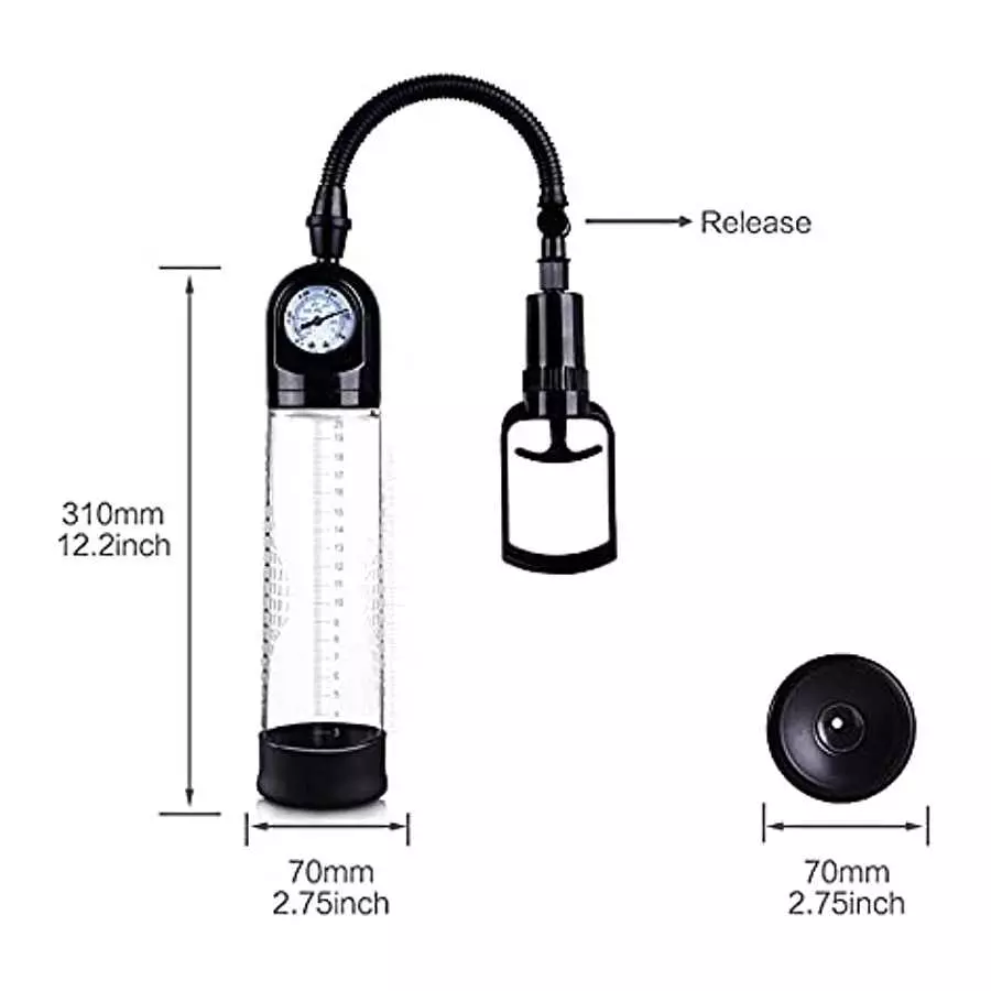 GMGJQR Pressure Display Male Massage Penis Enlargement Pumps Cock Extender Device Vacuum Dick Pump Sex Toys for Men Penis Pump D