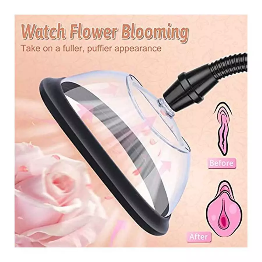 Bloom Manual Pussy Pump - LATUNE Bella, Stimulating Vagina Pump with 2 Powerful Sucking Cups for Arousal & Sexy Look, Easy Contr