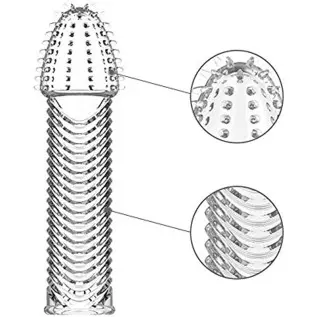 FST 4 Pcs Silicone Penis Sleeves Reusable Condoms Cock Enlarger Penis Extender Prolong Erection Sex Toy for Men