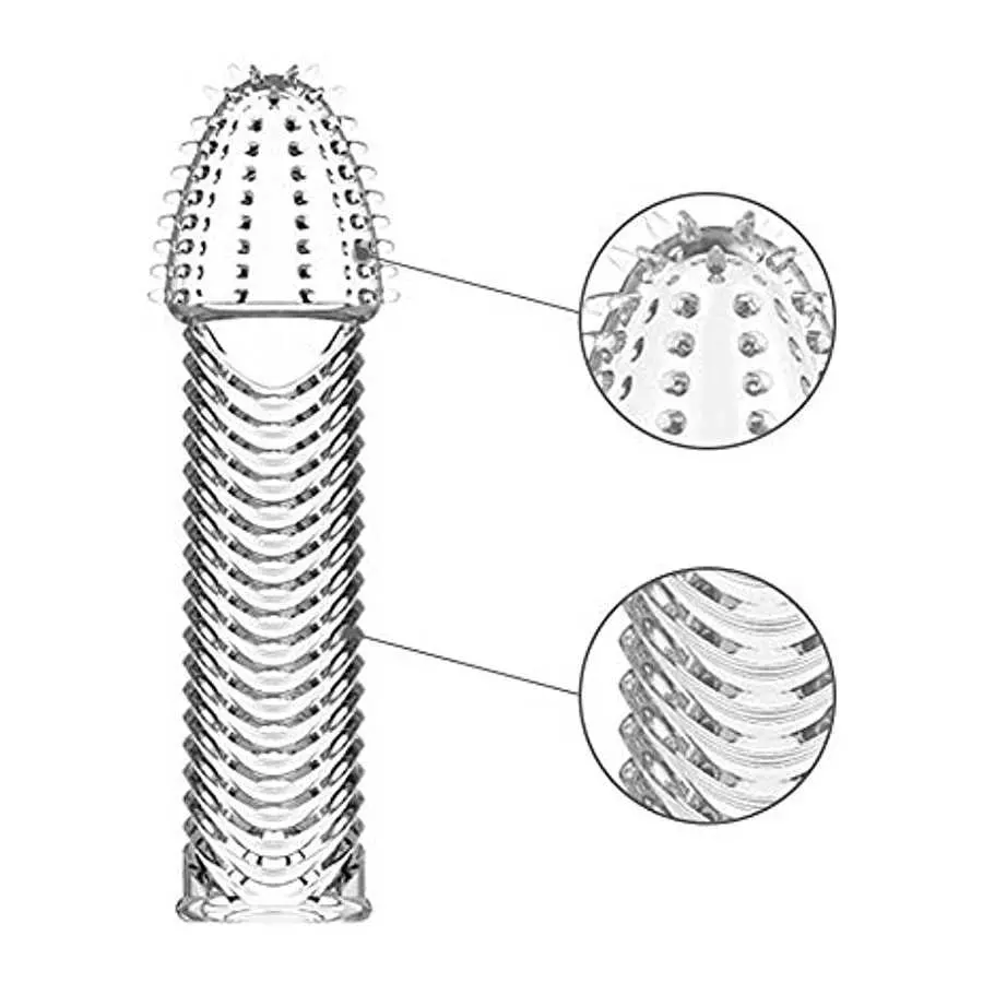 FST 4 Pcs Silicone Penis Sleeves Reusable Condoms Cock Enlarger Penis Extender Prolong Erection Sex Toy for Men