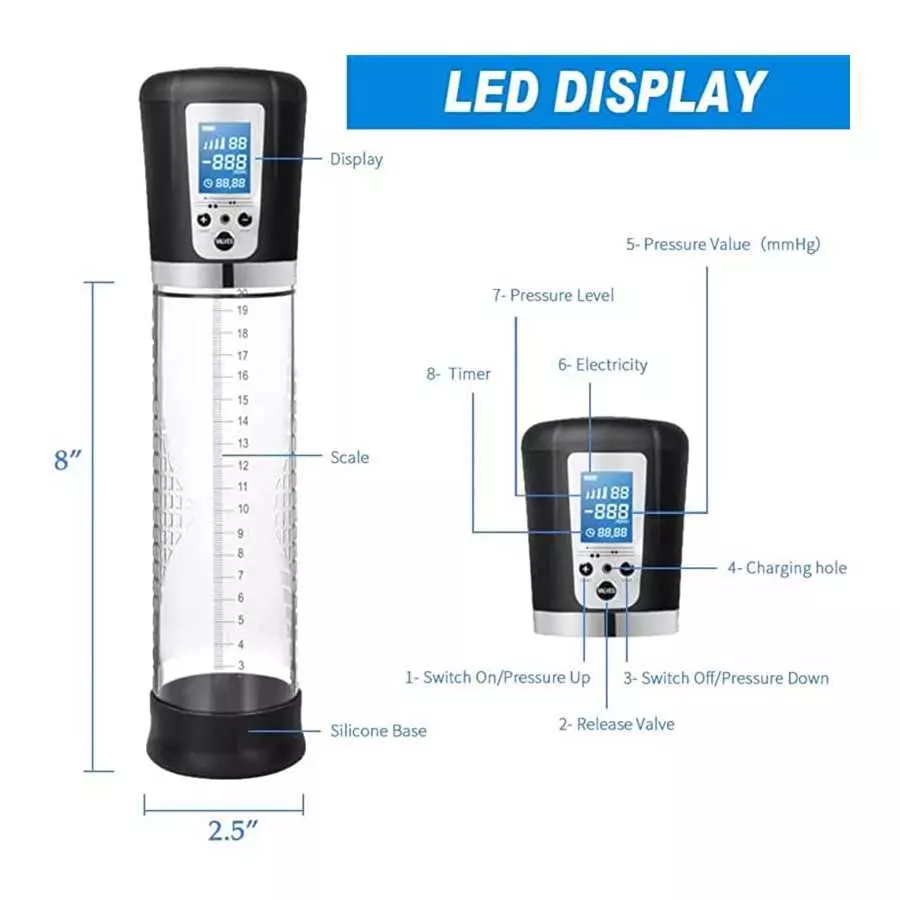 Electric Penis Pump Strong Automatic Penis Enlargement Vacuum Pump Erection Cock Enlarger Dildo Extender Sex Toys for Men Male