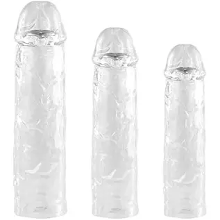 Stretchy Penis Sleeve Extender, 3 Pieces Ultra-Soft Realistic Textured Cock Extender,Penis Enlarger for Delay Ejaculation, Men &
