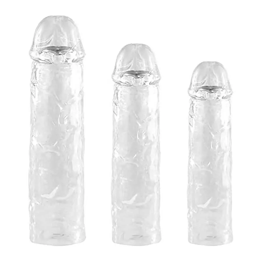 Stretchy Penis Sleeve Extender, 3 Pieces Ultra-Soft Realistic Textured Cock Extender,Penis Enlarger for Delay Ejaculation, Men & Stretchy Penis Sleeve Extender, 3 Pieces Ultra-Soft Realistic Textured Cock Extender,Penis Enlarger for Delay Ejaculation, Men &
