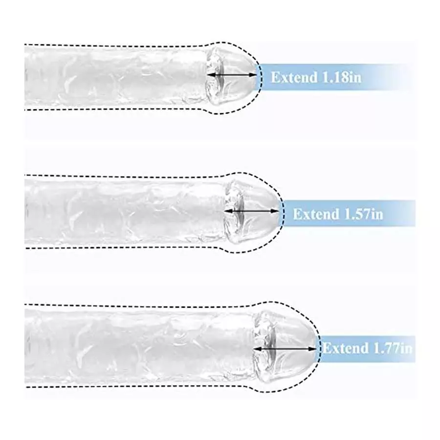 Stretchy Penis Sleeve Extender, 3 Pieces Ultra-Soft Realistic Textured Cock Extender,Penis Enlarger for Delay Ejaculation, Men &