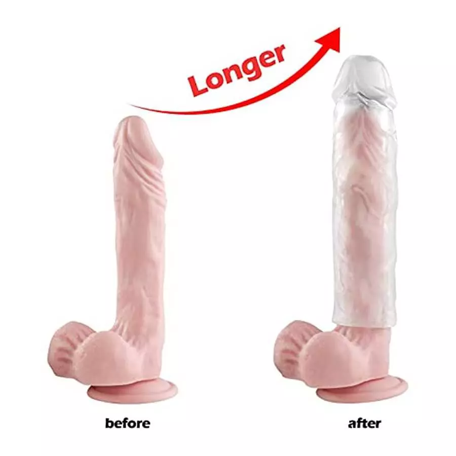 Stretchy Penis Sleeve Extender, 3 Pieces Ultra-Soft Realistic Textured Cock Extender,Penis Enlarger for Delay Ejaculation, Men &