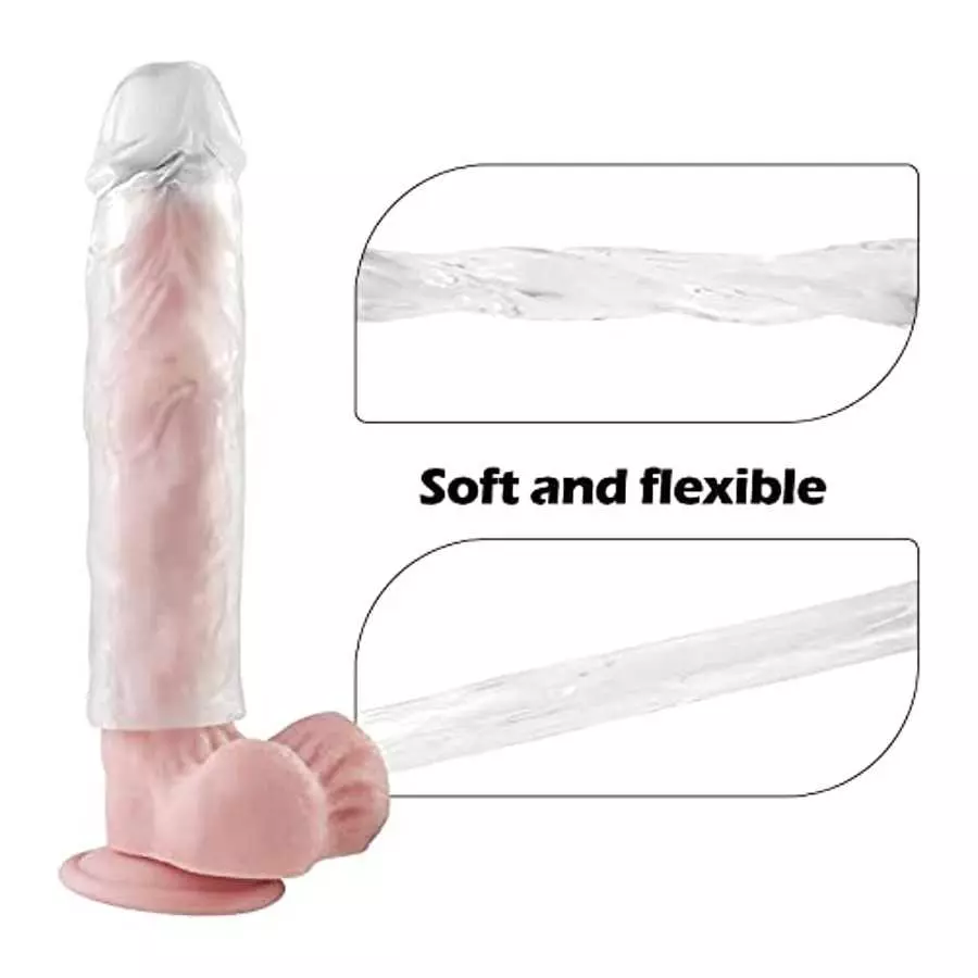 Stretchy Penis Sleeve Extender, 3 Pieces Ultra-Soft Realistic Textured Cock Extender,Penis Enlarger for Delay Ejaculation, Men &