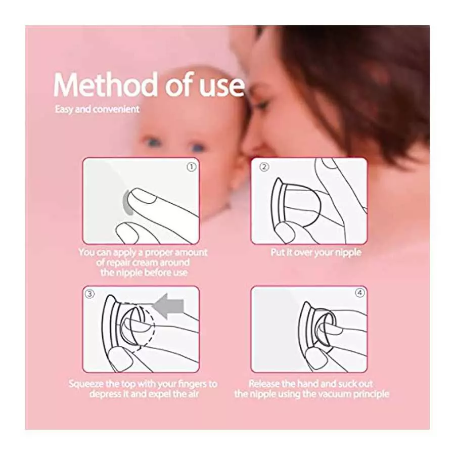 Vacuum Suction Massage Cups-Nipple Corrector Stronger Suction for Flat and Inverted Nipples