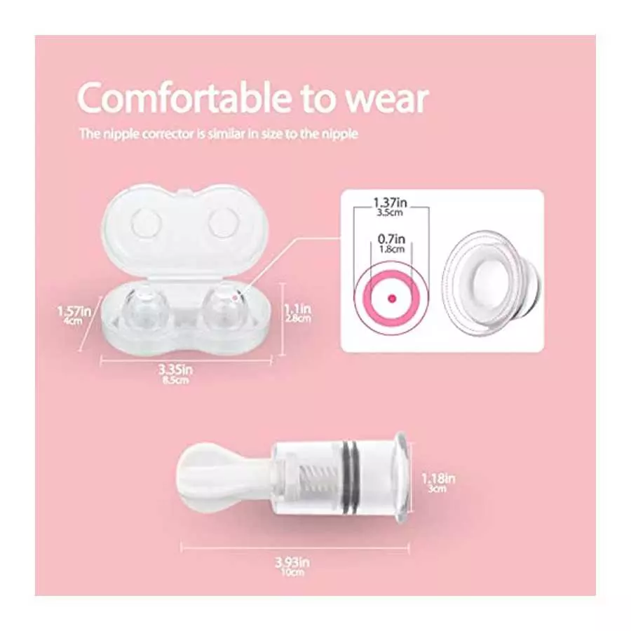 Vacuum Suction Massage Cups-Nipple Corrector Stronger Suction for Flat and Inverted Nipples