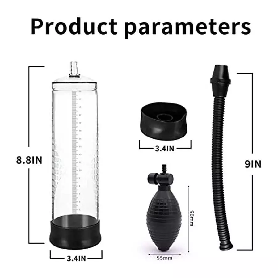 Vacuum Penis Pump for Men Erection, Manual ED Pump Enlarger Booster Penis Massage Stimulation Device for Increasing Size and Str