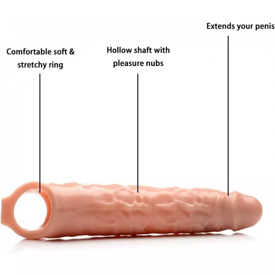 Ultra Soft Penis Sheath Extender Extend Your Penis Pleasure Enhancing Ribbing - Your Partner Will Be Satisfied - Sex Toy for Men