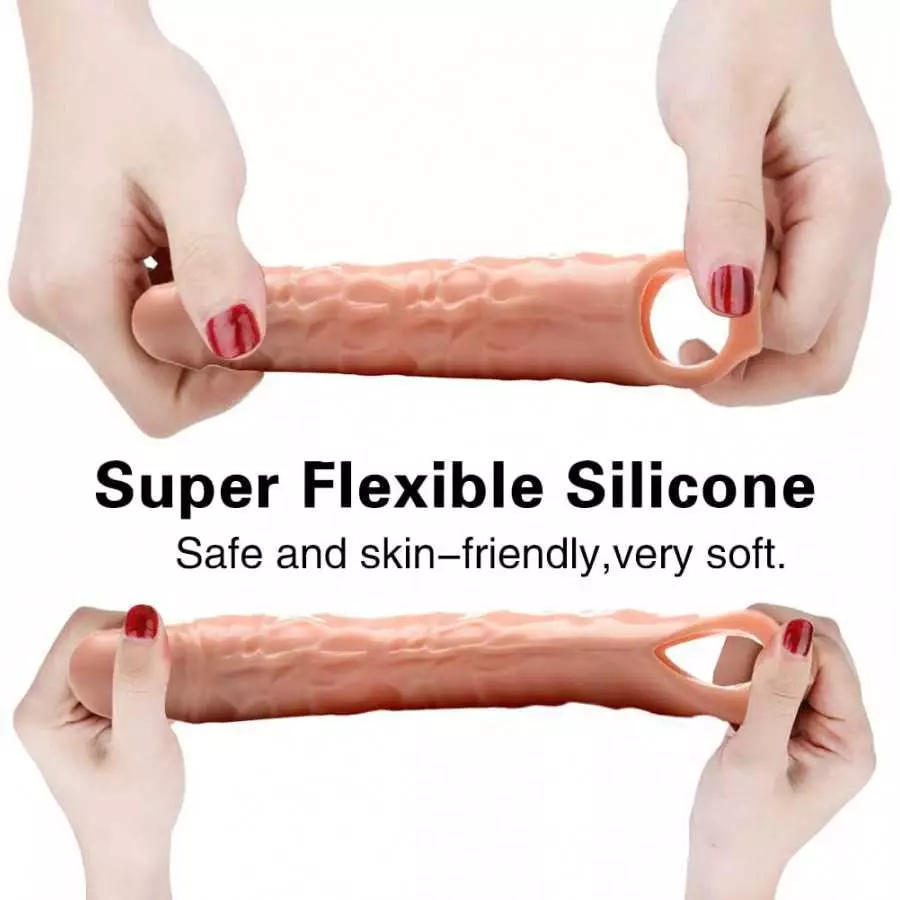 Ultra Soft Penis Sheath Extender Extend Your Penis Pleasure Enhancing Ribbing - Your Partner Will Be Satisfied - Sex Toy for Men