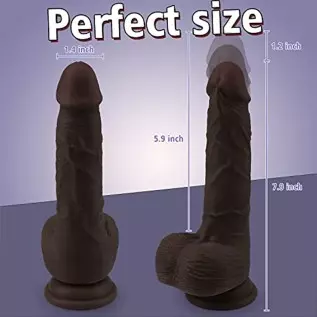 7.9 Inch Thrusting Dildo Vibrator Sex Toys for Women, Realistic Vibrating Dildos with 3 Thrusting & Rotating Actions 5 Vibration