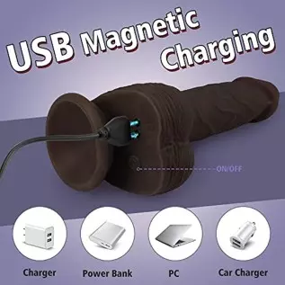 7.9 Inch Thrusting Dildo Vibrator Sex Toys for Women, Realistic Vibrating Dildos with 3 Thrusting & Rotating Actions 5 Vibration