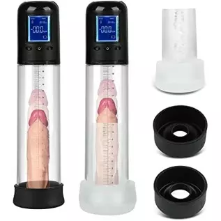 Electric Penis Vacuum Pump, Eupher Penis Enlargement Pump with 6 Suction, Penis Massager with Pocket Pussy Sleeve for Male Mastu