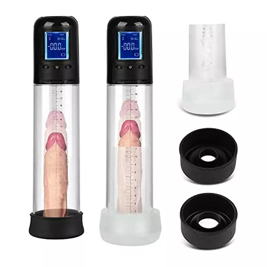 Electric Penis Vacuum Pump, Eupher Penis Enlargement Pump with 6 Suction, Penis Massager with Pocket Pussy Sleeve for Male Mastu