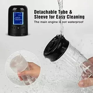 Electric Penis Vacuum Pump, Eupher Penis Enlargement Pump with 6 Suction, Penis Massager with Pocket Pussy Sleeve for Male Mastu