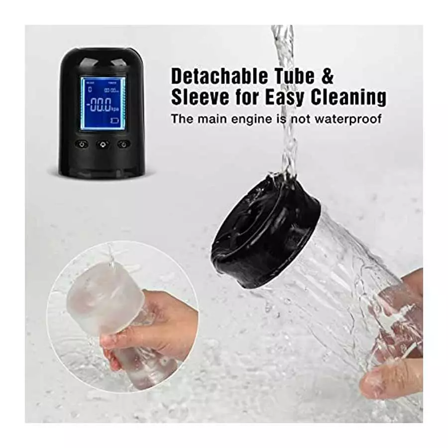 Electric Penis Vacuum Pump, Eupher Penis Enlargement Pump with 6 Suction, Penis Massager with Pocket Pussy Sleeve for Male Mastu