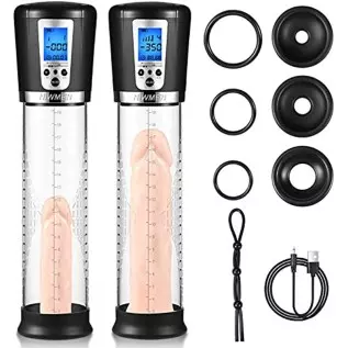 Electric Penis Vacuum Pump with 4 Suction Intensities, Automatic High-Vacuum Rechargeable Male Penis Enlargement Extend Pump Enh