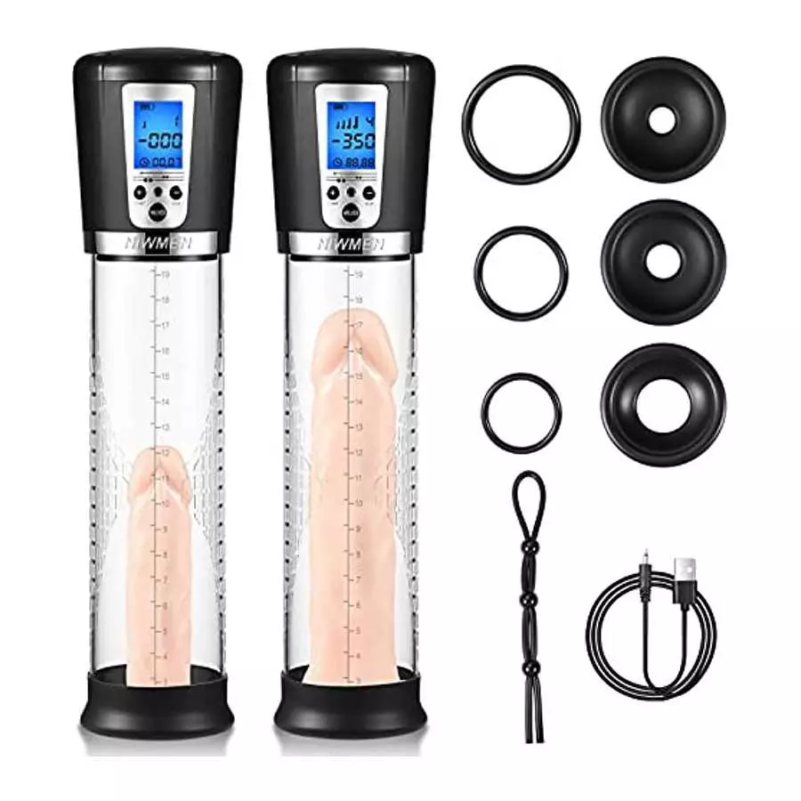 Electric Penis Vacuum Pump with 4 Suction Intensities, Automatic High-Vacuum Rechargeable Male Penis Enlargement Extend Pump Enh
