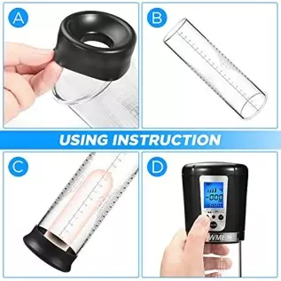 Electric Penis Vacuum Pump with 4 Suction Intensities, Automatic High-Vacuum Rechargeable Male Penis Enlargement Extend Pump Enh