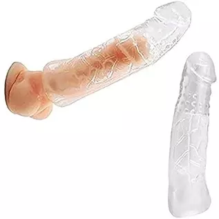 New 229 Soft Realistic Sleeve Extender Sheath Men Men Enhancement Extender Sleeves Color: Transparent New 229 Soft Realistic Sleeve Extender Sheath Men Men Enhancement Extender Sleeves Color: Transparent