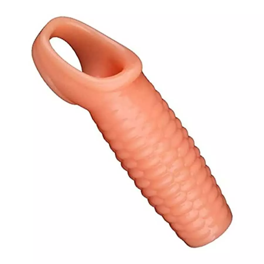 New 1225 Stretchy SleevesAdds Girth and Support Night Longer Lasting Time Size Sleeve with Ribbed Texture Y (Flesh)