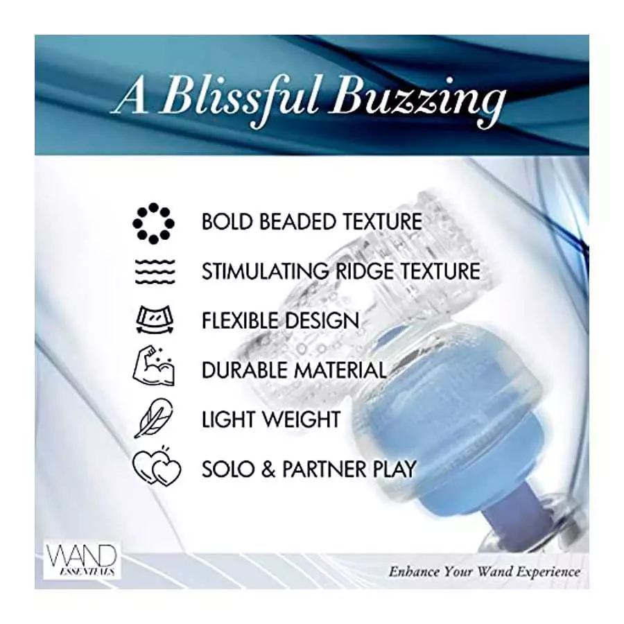 Wand Essentials Hummingbird Masturbator Attachment, Vibrating Massager Attachments for Men and Women, Dual Sided Textured Sensor