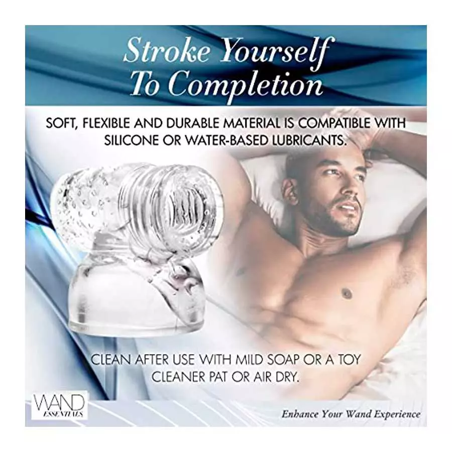 Wand Essentials Hummingbird Masturbator Attachment, Vibrating Massager Attachments for Men and Women, Dual Sided Textured Sensor