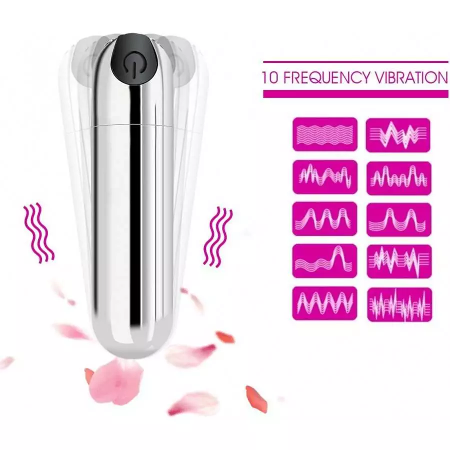 Vibrator Clitoris and G-Spot Nipple Stimulator Vibrate Massager Bullet Vibe Orgasm Vagina Dildo for Travel USB Rechargeable Port