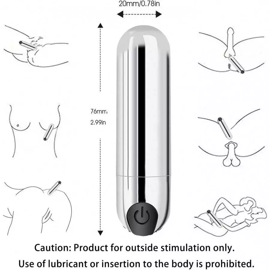 Vibrator Clitoris and G-Spot Nipple Stimulator Vibrate Massager Bullet Vibe Orgasm Vagina Dildo for Travel USB Rechargeable Port
