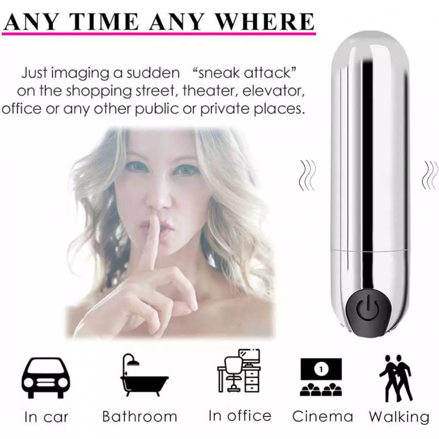 Vibrator Clitoris and G-Spot Nipple Stimulator Vibrate Massager Bullet Vibe Orgasm Vagina Dildo for Travel USB Rechargeable Port