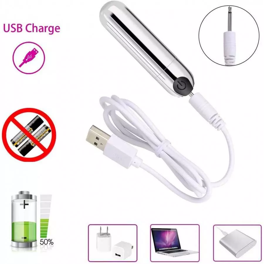 Vibrator Clitoris and G-Spot Nipple Stimulator Vibrate Massager Bullet Vibe Orgasm Vagina Dildo for Travel USB Rechargeable Port