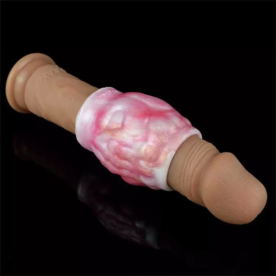 Hollow Male Penis Sleeve Silicone Penis Enlarger Sleeves Men Sex Toy, Small Penis Sheath with Knot for Male Adult Toys, 3 Differ