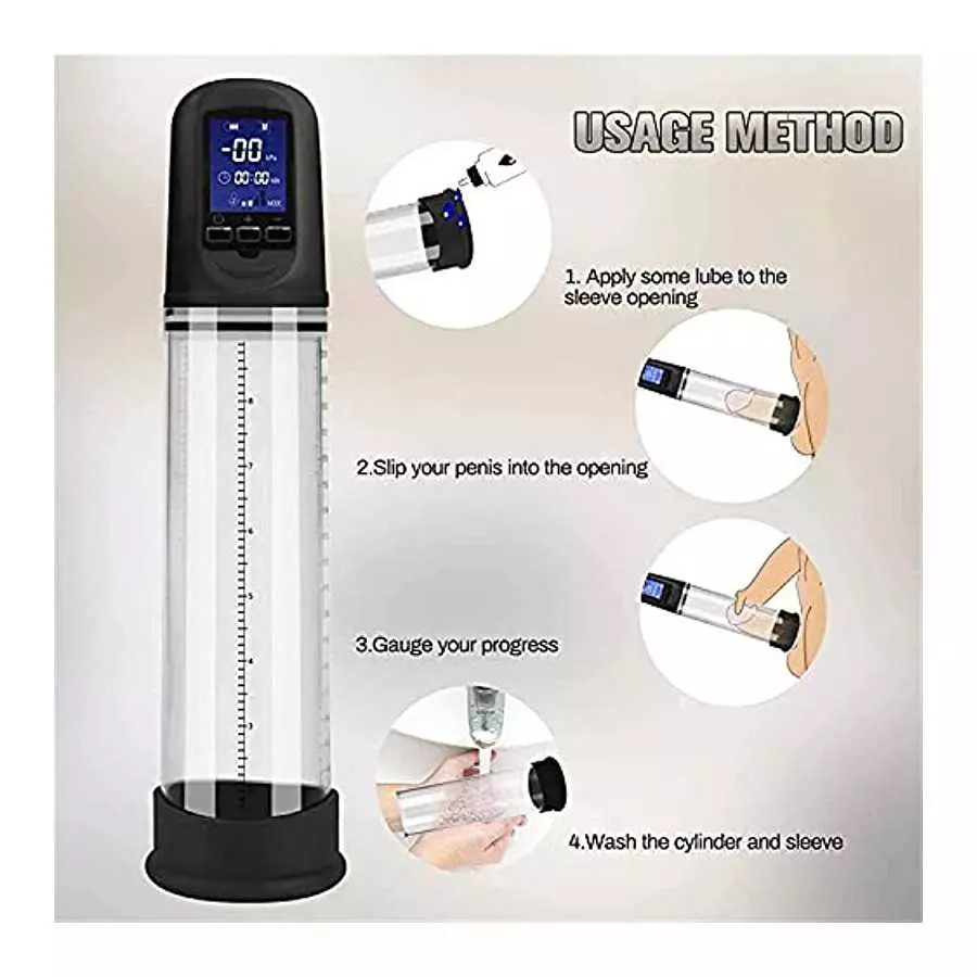 Electric Vacuum Vibrating Penis Pump with Pocket Pussy, 6 Suction & 9 Vibration Intensities, Penispumps for Men Enlargement Exte