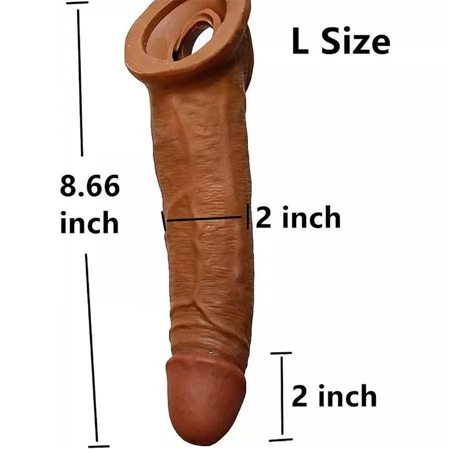 New Big Soft Realistic Sleeve Extender Sheath for Men Male Enhancement Extension Sleeve Massage 230214 (Transparent-TK)