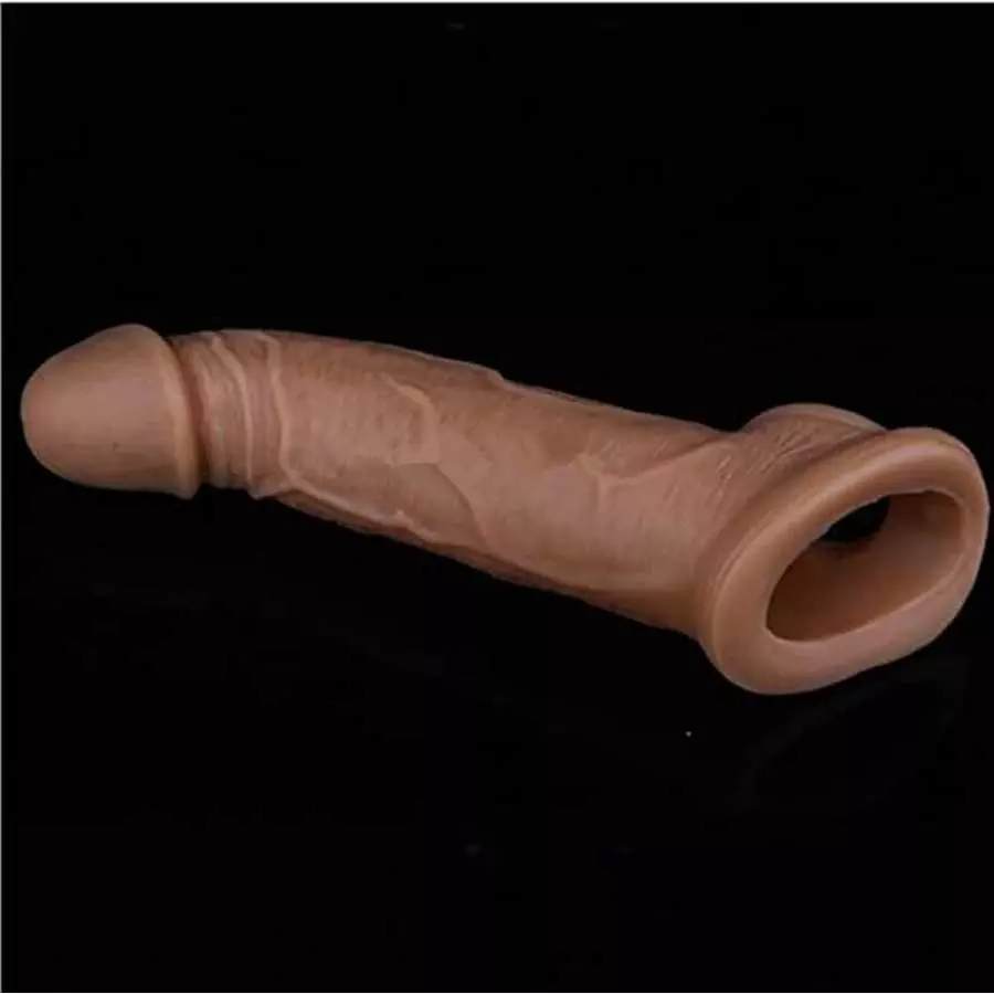 New Big Soft Realistic Sleeve Extender Sheath for Men Male Enhancement Extension Sleeve Massage 230214 (Transparent-TK)