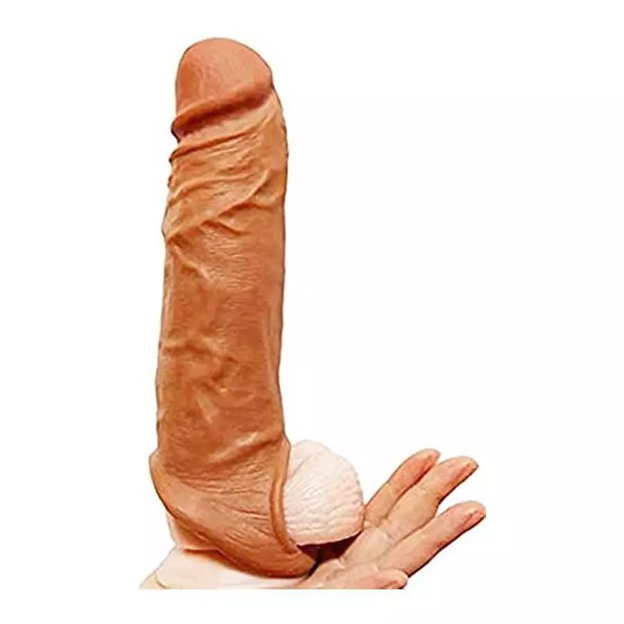 -20232New Reusable Sleeve Length for Male Extender Expander Extender Enhancer Ball Stretch SleeveFlesh Coloured 6.5inK3