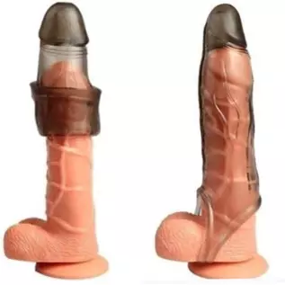 2022 Soft Realistic Sleeve Extender Sheath for Men Male Enhancement Extension Sleeve-Upgrade Design (Transparent-XL F)