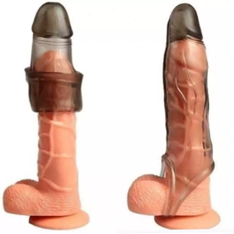 2022 Soft Realistic Sleeve Extender Sheath for Men Male Enhancement Extension Sleeve-Upgrade Design (Transparent-XL F)