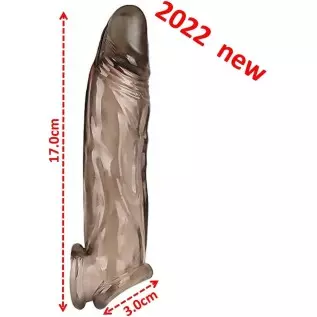 2022 Soft Realistic Sleeve Extender Sheath for Men Male Enhancement Extension Sleeve-Upgrade Design (Transparent-XL F)