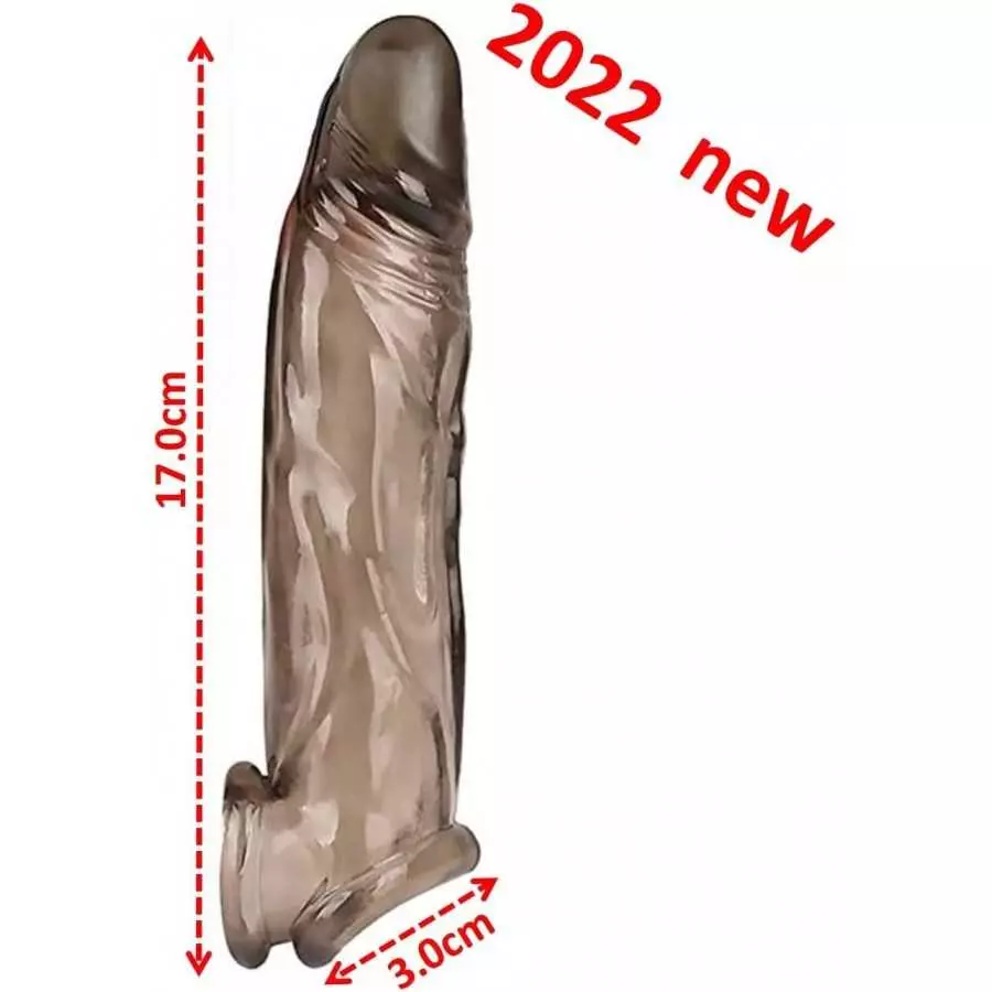 2022 Soft Realistic Sleeve Extender Sheath for Men Male Enhancement Extension Sleeve-Upgrade Design (Transparent-XL F)