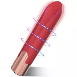 Acvioo Bullet Vibrator with Lipstick Shape for Clitoral Nipple Testis Stimulator, Mini G spot Silicone Massager with 10 Vibratio