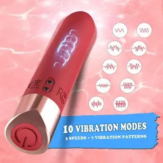 Acvioo Bullet Vibrator with Lipstick Shape for Clitoral Nipple Testis Stimulator, Mini G spot Silicone Massager with 10 Vibratio