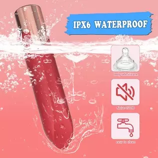 Acvioo Bullet Vibrator with Lipstick Shape for Clitoral Nipple Testis Stimulator, Mini G spot Silicone Massager with 10 Vibratio