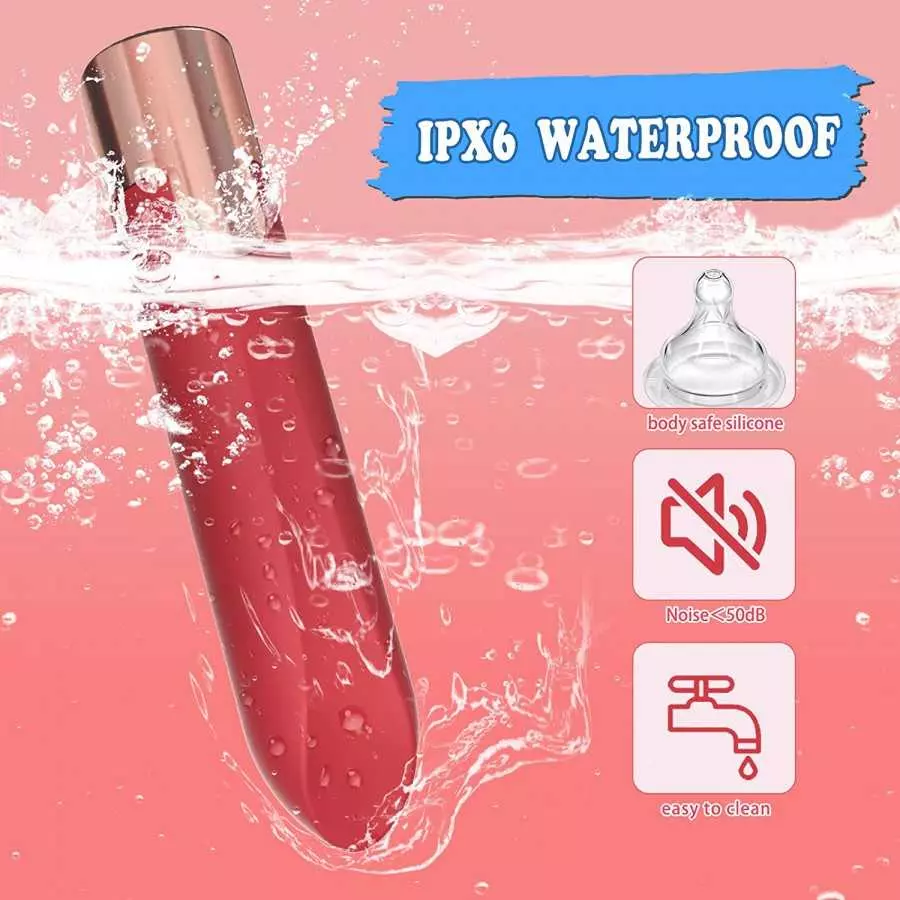 Acvioo Bullet Vibrator with Lipstick Shape for Clitoral Nipple Testis Stimulator, Mini G spot Silicone Massager with 10 Vibratio