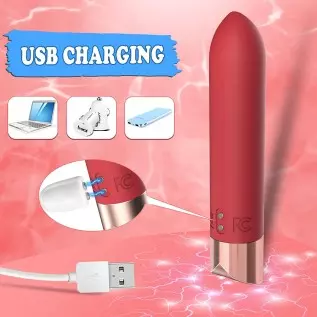 Acvioo Bullet Vibrator with Lipstick Shape for Clitoral Nipple Testis Stimulator, Mini G spot Silicone Massager with 10 Vibratio